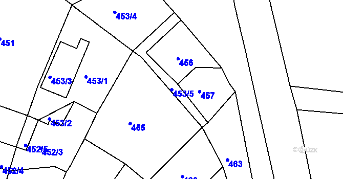 Parcela st. 453/5 v KÚ Třešť, Katastrální mapa