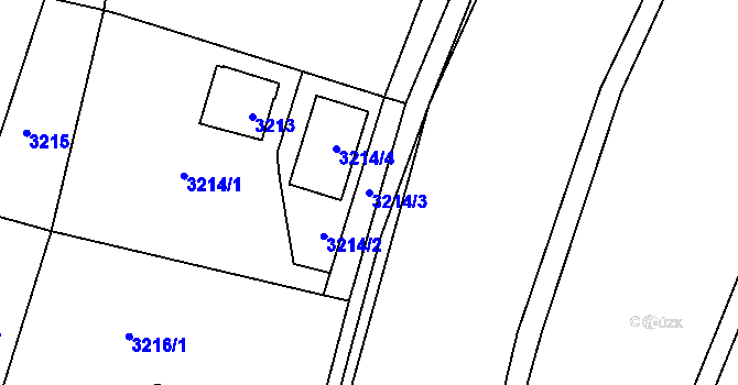 Parcela st. 3214/3 v KÚ Třešť, Katastrální mapa