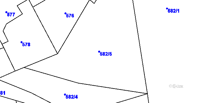 Parcela st. 582/5 v KÚ Třešť, Katastrální mapa