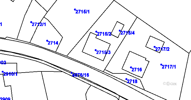 Parcela st. 2715/3 v KÚ Třešť, Katastrální mapa