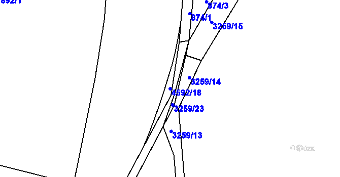 Parcela st. 4592/18 v KÚ Třešť, Katastrální mapa