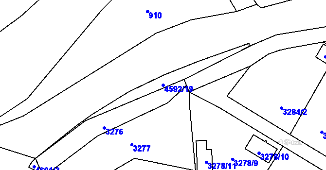 Parcela st. 4592/19 v KÚ Třešť, Katastrální mapa