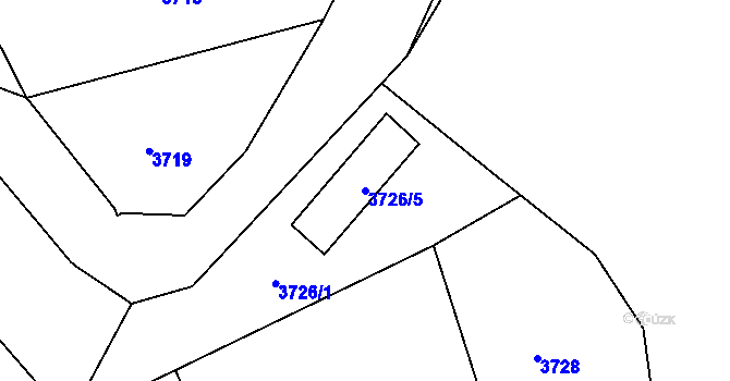 Parcela st. 3726/5 v KÚ Třešť, Katastrální mapa