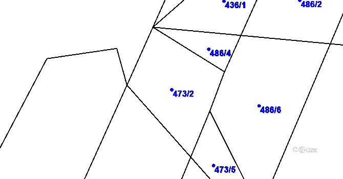 Parcela st. 473/2 v KÚ Třeštice, Katastrální mapa