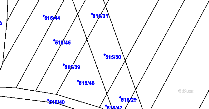 Parcela st. 515/30 v KÚ Třeštice, Katastrální mapa