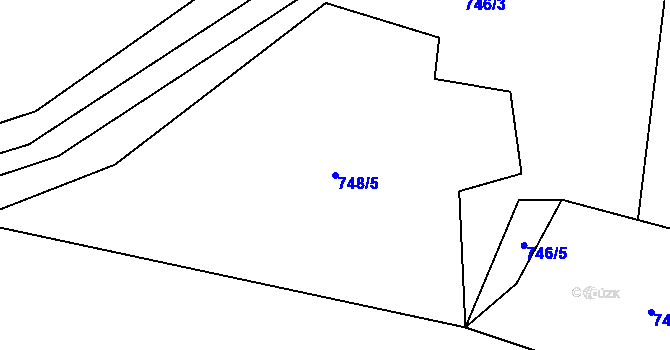 Parcela st. 748/5 v KÚ Třeštice, Katastrální mapa
