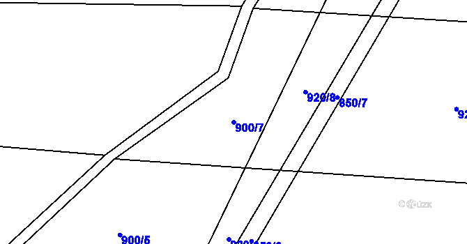Parcela st. 900/7 v KÚ Třeštice, Katastrální mapa