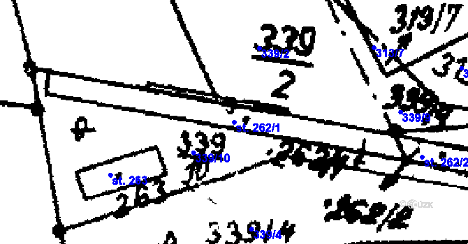 Parcela st. 262/1 v KÚ Tři Dvory, Katastrální mapa