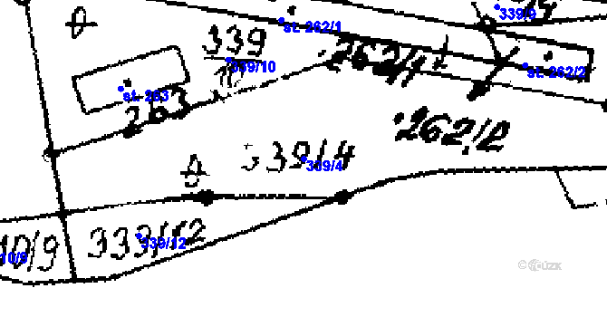 Parcela st. 339/4 v KÚ Tři Dvory, Katastrální mapa