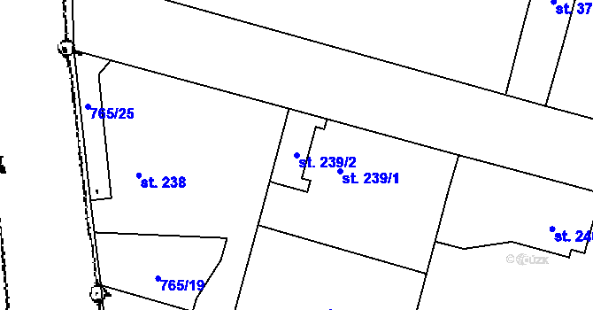 Parcela st. 239/2 v KÚ Tři Dvory, Katastrální mapa