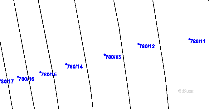 Parcela st. 780/13 v KÚ Tři Dvory, Katastrální mapa