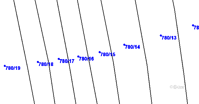 Parcela st. 780/15 v KÚ Tři Dvory, Katastrální mapa
