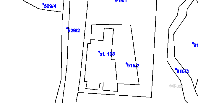 Parcela st. 138 v KÚ Chodovská Huť, Katastrální mapa