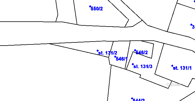 Parcela st. 131/2 v KÚ Tachovská Huť, Katastrální mapa