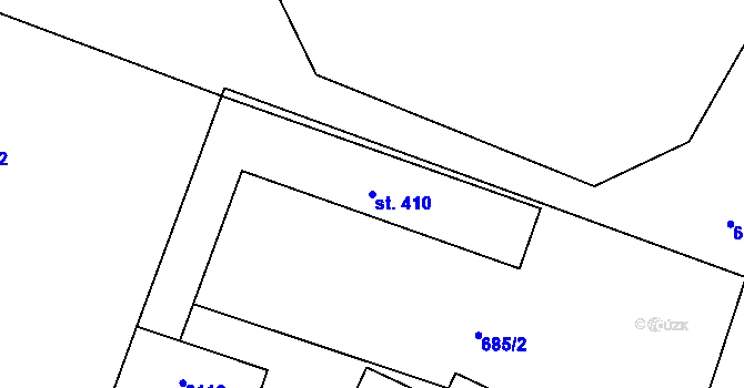 Parcela st. 410 v KÚ Tachovská Huť, Katastrální mapa