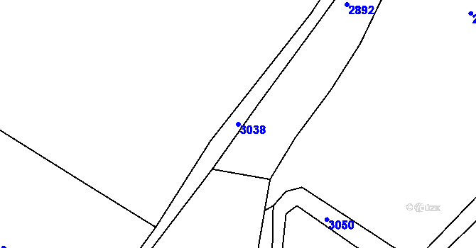 Parcela st. 3038 v KÚ Tachovská Huť, Katastrální mapa