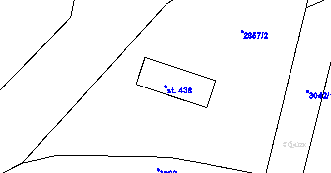 Parcela st. 438 v KÚ Tachovská Huť, Katastrální mapa
