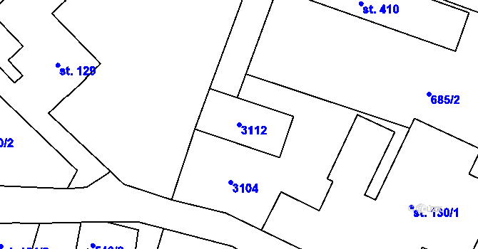 Parcela st. 3112 v KÚ Tachovská Huť, Katastrální mapa