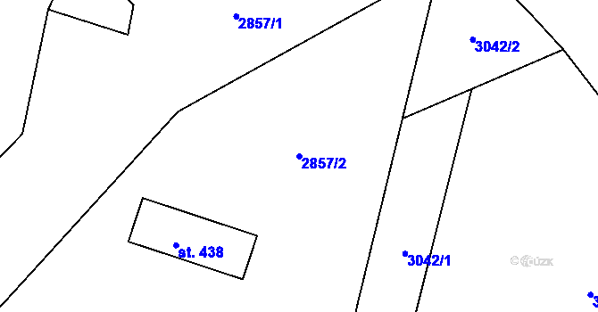 Parcela st. 2857/2 v KÚ Tachovská Huť, Katastrální mapa