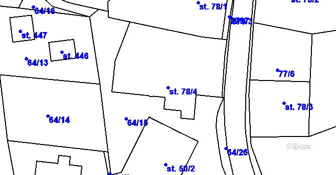 Parcela st. 78/4 v KÚ Tři Sekery u Kynžvartu, Katastrální mapa