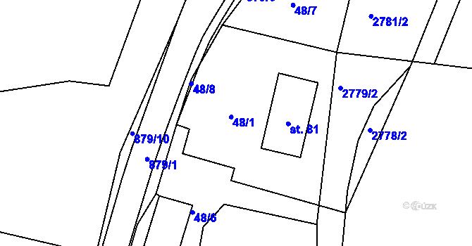 Parcela st. 81 v KÚ Tři Sekery u Kynžvartu, Katastrální mapa