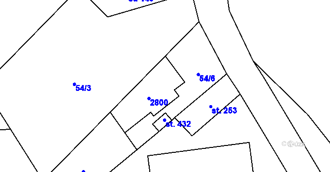 Parcela st. 156 v KÚ Tři Sekery u Kynžvartu, Katastrální mapa