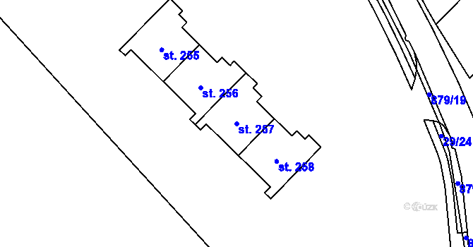 Parcela st. 257 v KÚ Tři Sekery u Kynžvartu, Katastrální mapa