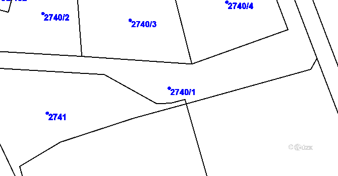 Parcela st. 2740/1 v KÚ Tři Sekery u Kynžvartu, Katastrální mapa