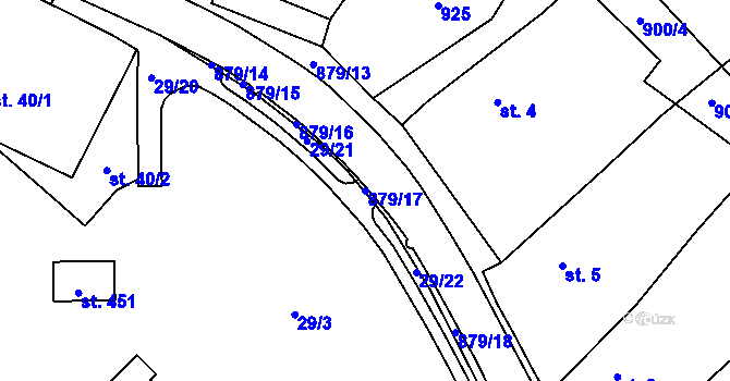 Parcela st. 879/17 v KÚ Tři Sekery u Kynžvartu, Katastrální mapa