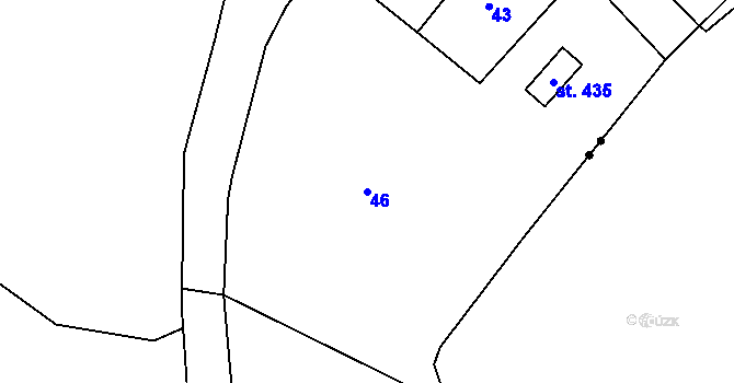 Parcela st. 46 v KÚ Tři Sekery u Tachova, Katastrální mapa