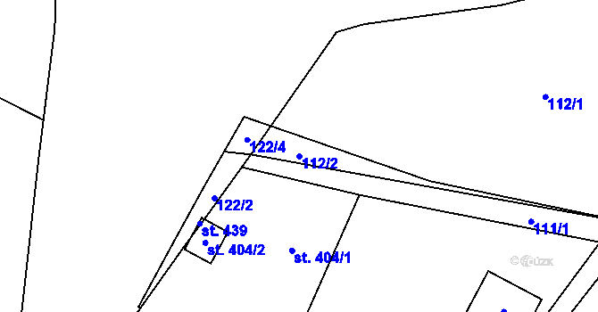 Parcela st. 112/2 v KÚ Tři Sekery u Tachova, Katastrální mapa