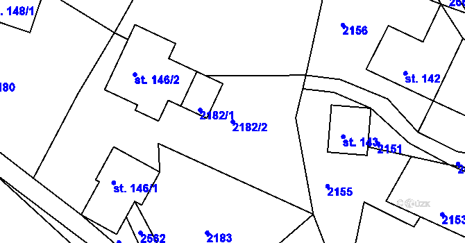 Parcela st. 2182/2 v KÚ Tříč, Katastrální mapa
