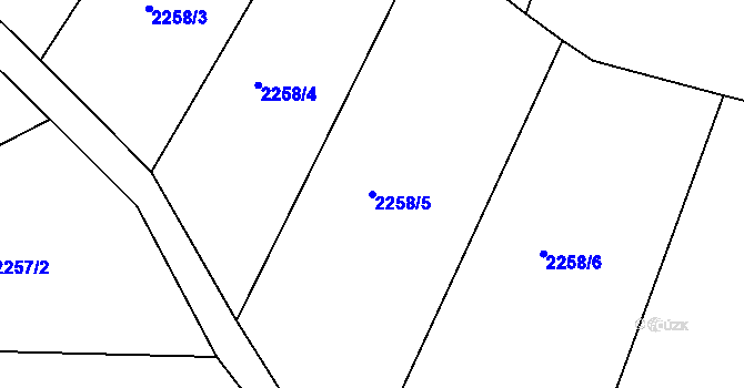 Parcela st. 2258/5 v KÚ Tříč, Katastrální mapa