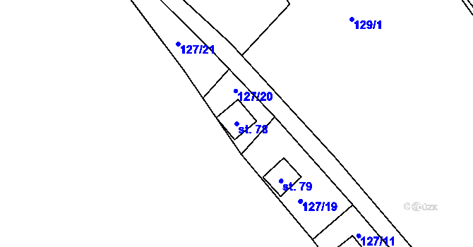 Parcela st. 78 v KÚ Třímany, Katastrální mapa