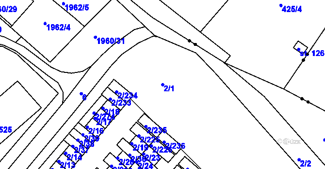 Parcela st. 2/1 v KÚ Třinec, Katastrální mapa