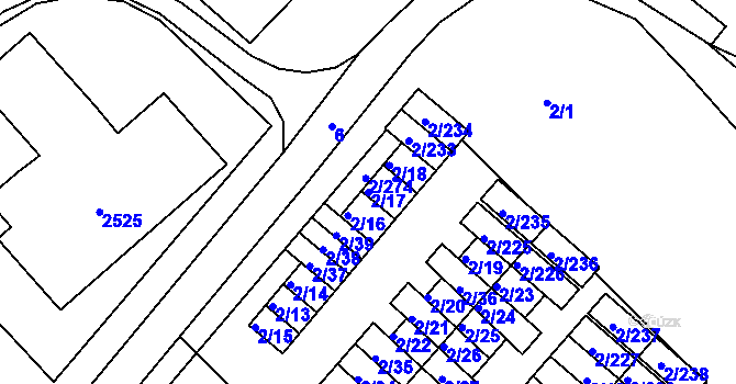 Parcela st. 2/17 v KÚ Třinec, Katastrální mapa
