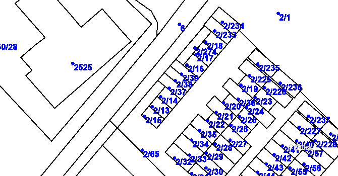 Parcela st. 2/37 v KÚ Třinec, Katastrální mapa