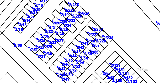 Parcela st. 2/41 v KÚ Třinec, Katastrální mapa