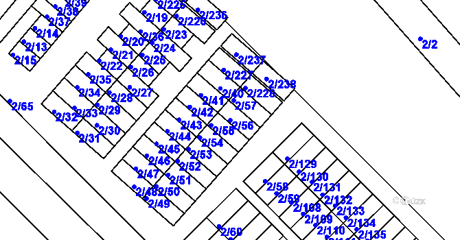 Parcela st. 2/56 v KÚ Třinec, Katastrální mapa