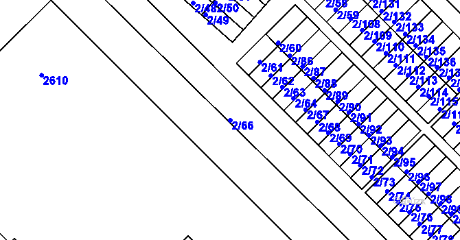 Parcela st. 2/66 v KÚ Třinec, Katastrální mapa
