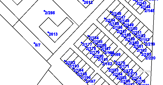 Parcela st. 2/177 v KÚ Třinec, Katastrální mapa