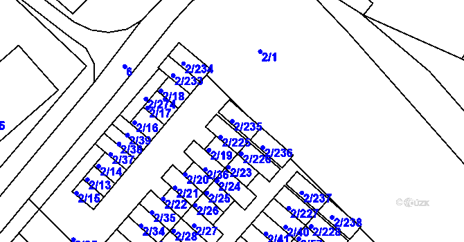 Parcela st. 2/235 v KÚ Třinec, Katastrální mapa