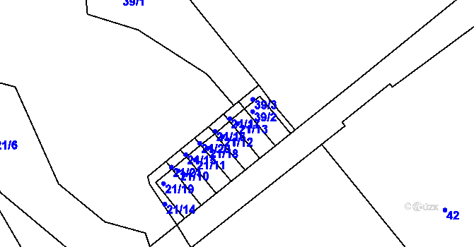 Parcela st. 21/13 v KÚ Třinec, Katastrální mapa