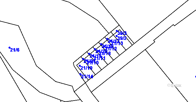 Parcela st. 21/18 v KÚ Třinec, Katastrální mapa