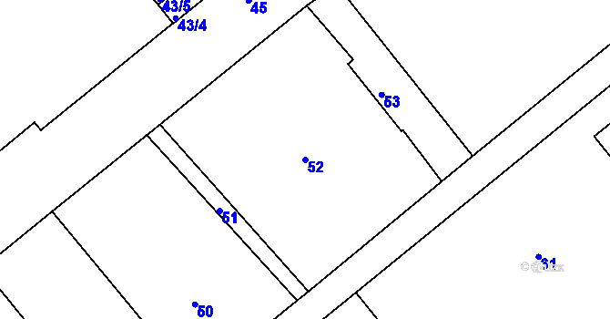 Parcela st. 52 v KÚ Třinec, Katastrální mapa