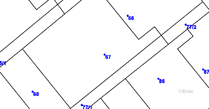 Parcela st. 67 v KÚ Třinec, Katastrální mapa