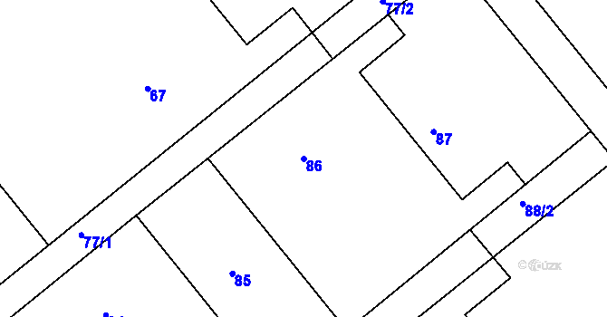 Parcela st. 86 v KÚ Třinec, Katastrální mapa
