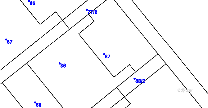 Parcela st. 87 v KÚ Třinec, Katastrální mapa