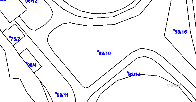 Parcela st. 98/10 v KÚ Třinec, Katastrální mapa