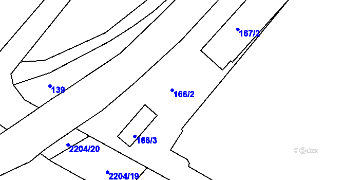 Parcela st. 166/2 v KÚ Třinec, Katastrální mapa